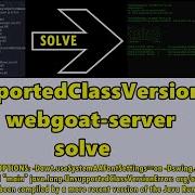 UnsupportedClassVersionError Webgoat Server Solve