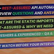 3 What Are The Static Imports In Rest Assured API And Why We Need It Interview Question For SDETs