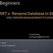 Part 2 How To Rename Database In SQL S