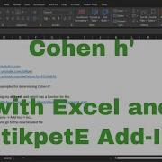 Excel Cohen H With StikpetE