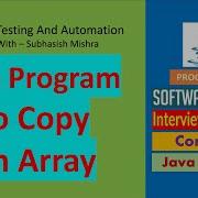 10 Java Program To Copy All Elements Of One Array Into Another Array