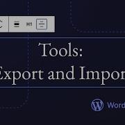 Tools Export And Import