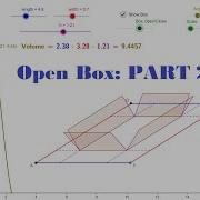 4 5 5 Part 2 Optimization Open Box Problem Solving The Problem Via Calculus