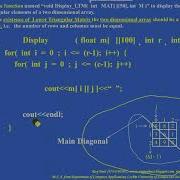 2D Array Problem 5 Display Lower Triangular Matrix