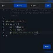 Write A Program To Calculate Area Of A Circle Using Hard Coded Inputs In C Language