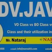 VO Class Vs BO Class Vs DTO Class Advanced Java Tutorial Mr Nataraj