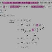 Uniform Distribution Transformation Into An Exponential Random Variable