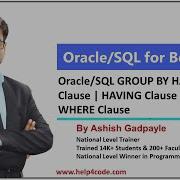 17 Oracle SQL GROUP BY HAVING Clause HAVING Clause Instead WHERE Clause Oracle SQL Tutorials
