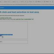 HTML Disable Left Click And Text Selection In Text Area