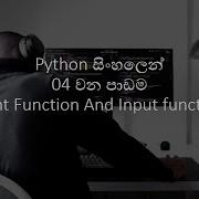 Python Tutorials 04 Input And Print Function Sinhala Black Tiger