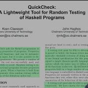 Read A Paper Property Based Testing QuickCheck