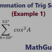 Summation Of Trigonometric Series Sigma Notation Example 1