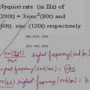 Signalsandsystems Question 11 Nyquist Sampling Rate For Sinc Function Ee Gate