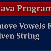 Java Program Remove Vowels From A Given String