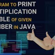 Program To Print Multiplication Table Of Given Number In Java