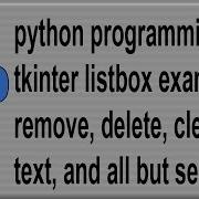 Tkinter Listbox Example Delete All And Clear All But Selected 3