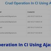 Crud Operation In CodeIgniter Using Ajax Part 01
