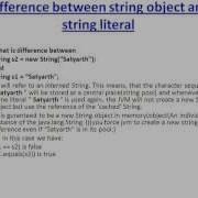 Difference Between String Object And String Literal