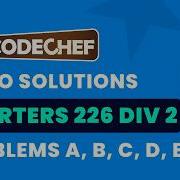 CodeChef Starters 226 Video Solutions A To E By Vedant Airon TLE Eliminators
