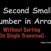Find Second Smallest Number In Array Without Sorting Java