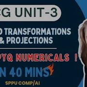 CG Unit 3 ALL PYQ S Numericals Introduction To 2D 3D Transformations Projections SPPU Comp AI