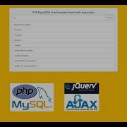 PHP Mysql PDO AutoComplete Search With Jquery Ajax