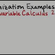 Multivariable Optimization Examples