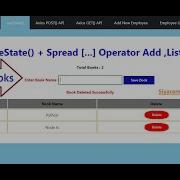 React UseState Hooks Spread Operator Single Dimensional Array Add List Delete