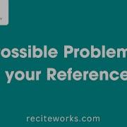 Possible Problem With Your Reference List
