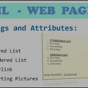 HTML Coding Web Page With List Ordered List Unordered List Hyperlink Pictures