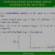 Convolution Encoder Using Generator Matrix G