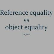 Reference Vs Object Equality Java