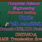 Path Sensitizing Transaction Flow Testing Computer Science Engineering Online Education DBS