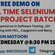 Live Software Testing And Automation With Selenium Java Training Programs Demo Session