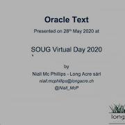 Oracle Text A Powerful Tool For Oracle Developers By Niall Mc Phillips