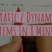 Static And Dynamic Systems LECTURE I SIGNAL AND SYSTEMS