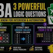 VBA Interview Questions Missing Numbers Unique Values Tables 3xcel VBA And SQL