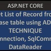 SqlConnection SqlCommand And DataReader In ASP NET CORE