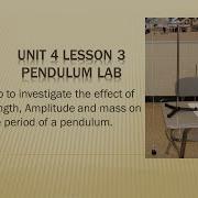Physics 20 Pendulum Lab
