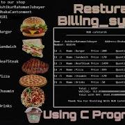 RESTURANT BILLING SYSTEM PROJECT IN C PROGRAMMING C LANGUAGE PROJECT