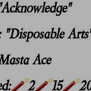Masta Ace Acknowledge Lyrics EXPLICIT