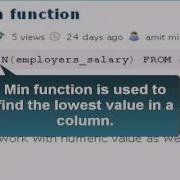 SQL Min Function