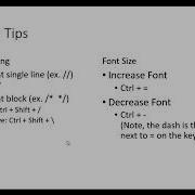 Comments And Font Size Command For Eclipse Java