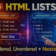 5 HTML Lists Explained Ordered Unordered Nested Beginner Tutorial