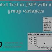 2 Sample T Test In JMP When Variances Of Two Groups Differ