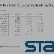 How To Create Dummy Variable In STATA