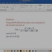 How To Find Poles Zeros And Gain From Transfer Function MATLAB