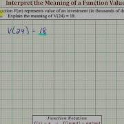 Ex Interpret A Given Function Value 09x 57