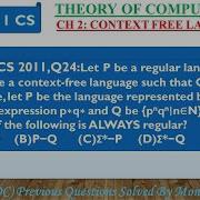 GATE CS 2011 Q24 Let P Be A Regular Language And Q Be A Context Free Language Such That Q P
