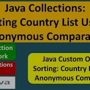 Java Collections Sorting Country List Using Anonymous Comparator Java Collection Framework
